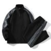 Men's Stand Collar Top And Trousers Set
