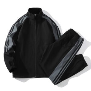 Men's Stand Collar Top And Trousers Set