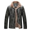 Leather Jacket With Velvet Warm